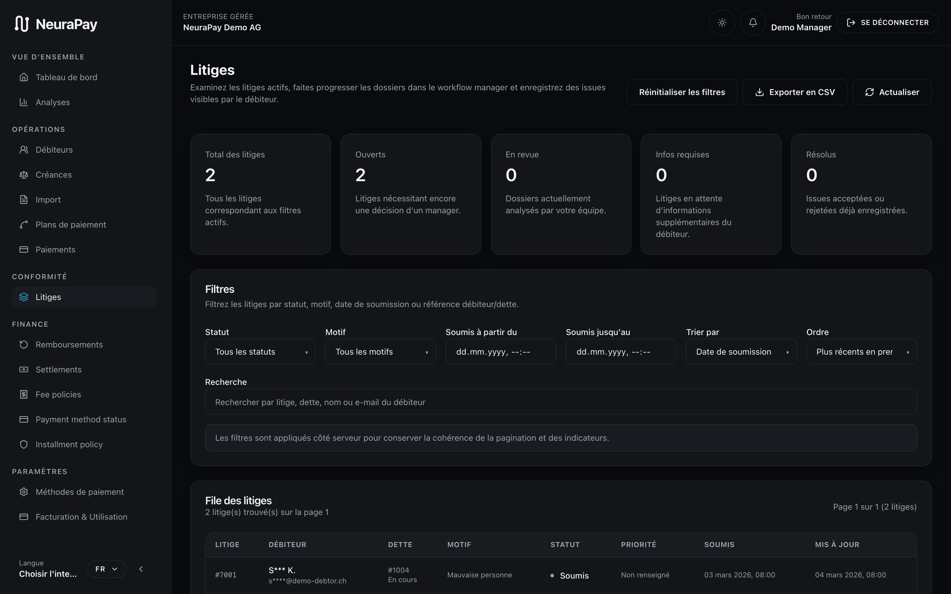 Dashboard Client — Mises à jour en temps réel